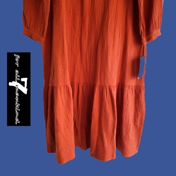 7 For All Mankind NEW Prairie Boho Tiered V-Neck Maxi Dress S - Picture 3 of 11